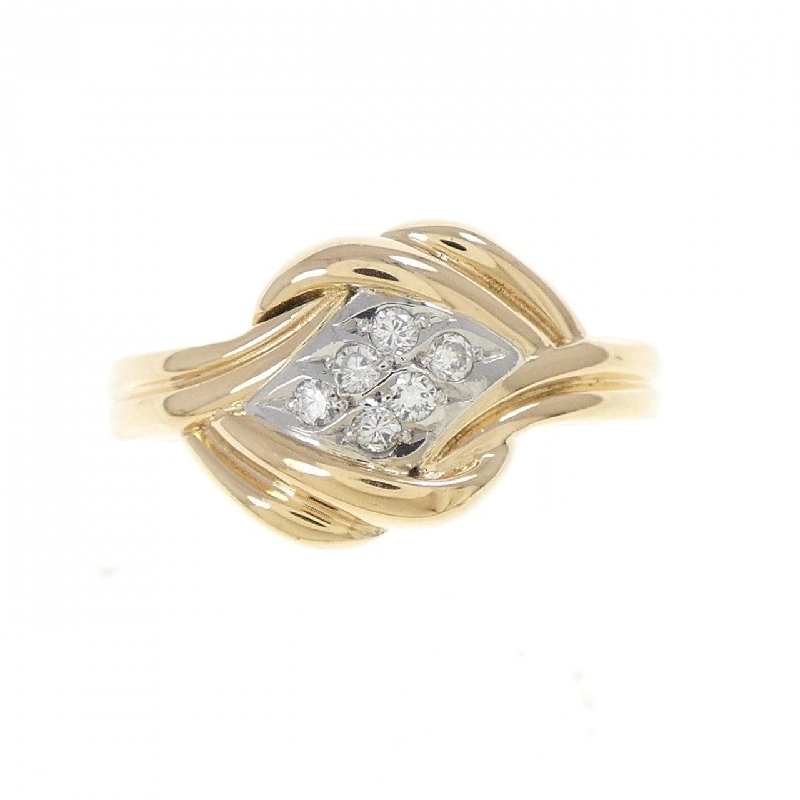 Nhẫn kim cương K18YG/PT900 0.08CT 666639