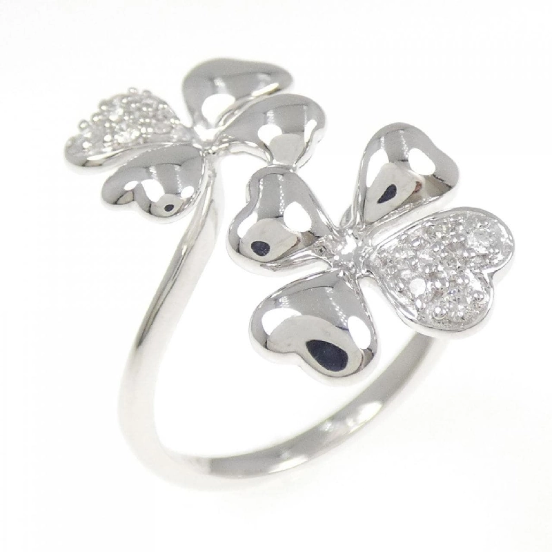 Nhẫn kim cương K14WG cỏ ba lá 667806