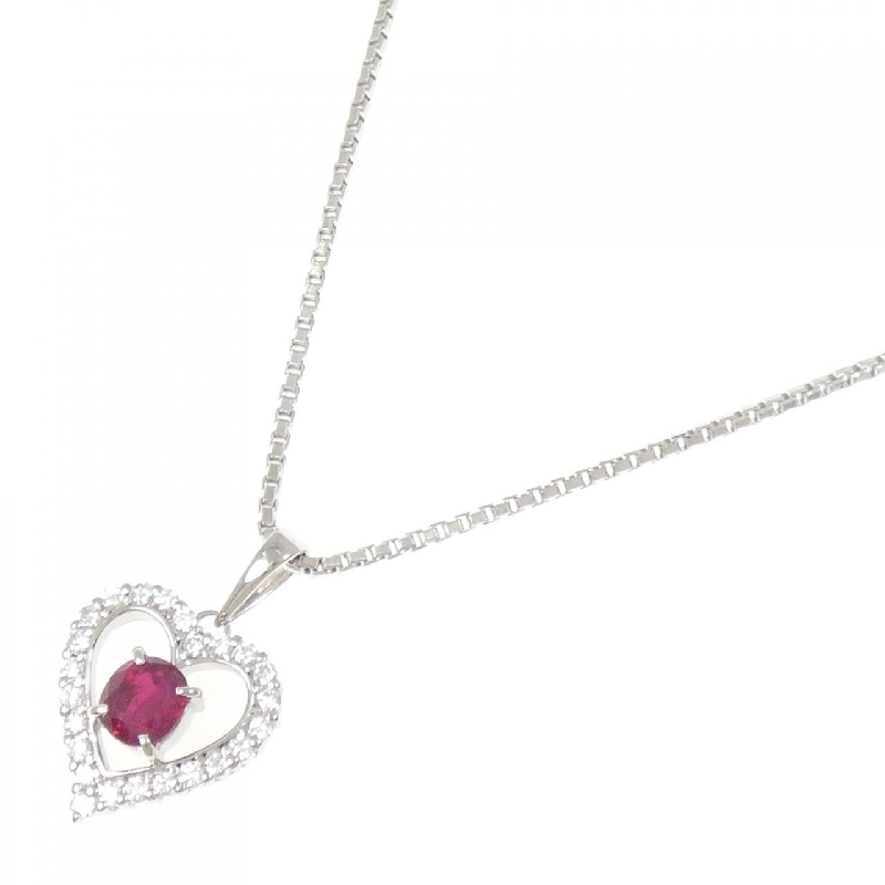 Dây chuyền ruby hình trái tim PT900/PT850 1.00CT - Hàng hiệu Authentic 859563