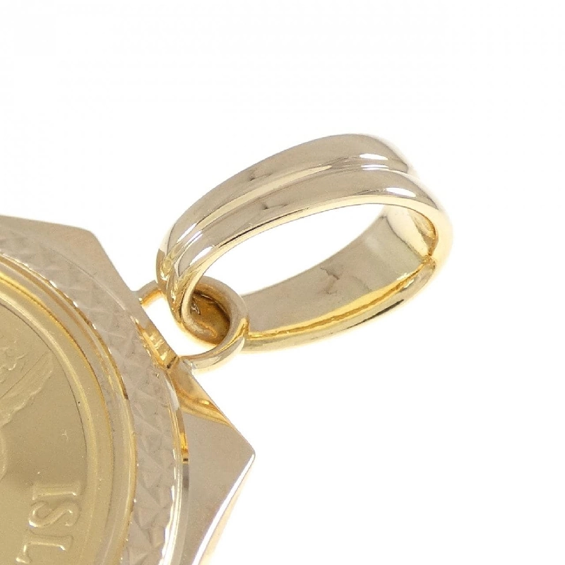 K18YG(枠) Đồng xu Mặt dây chuyền - Hàng hiệu Authentic 865542