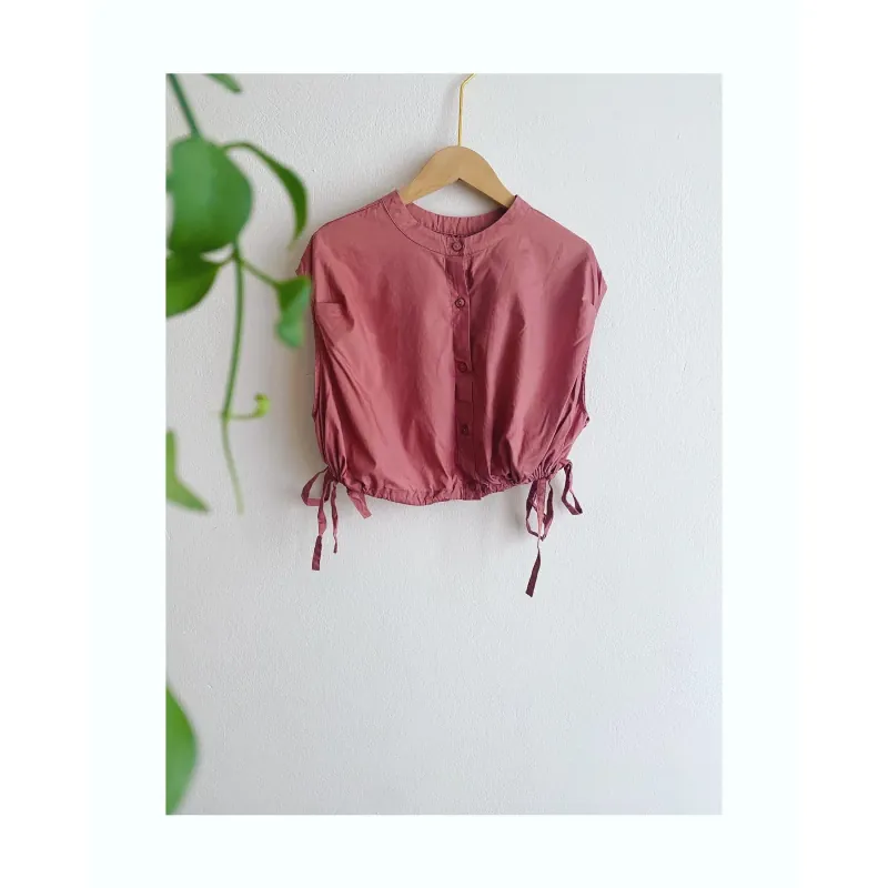 Áo croptop Nhật màu hồng vỏ đỗ 1008120