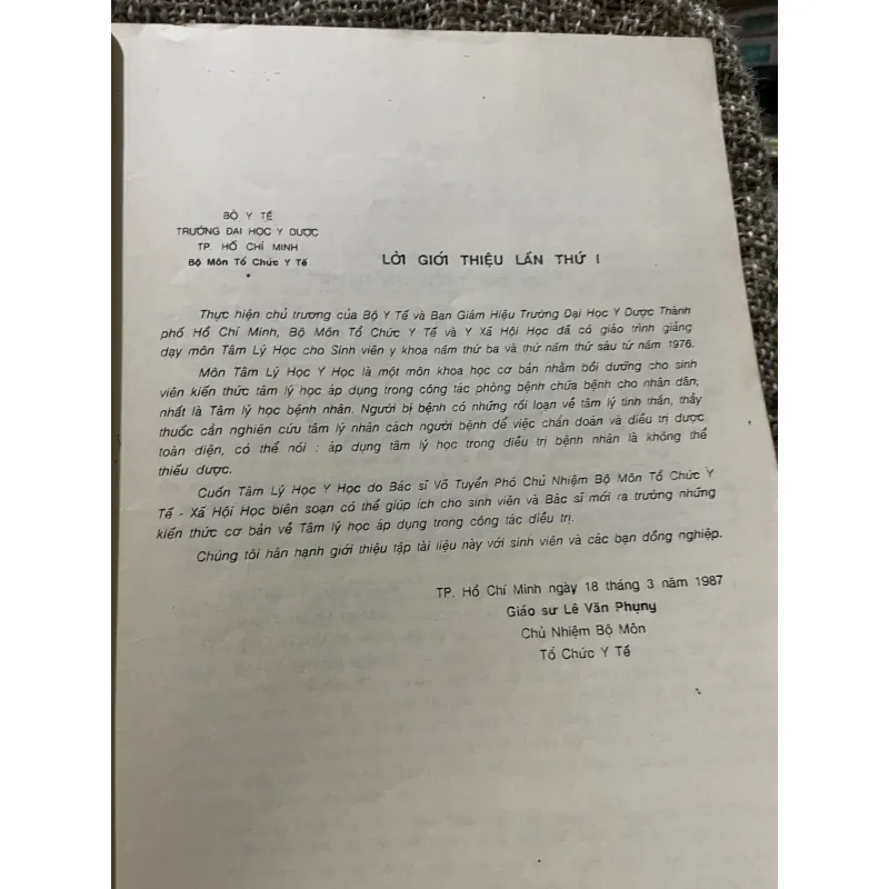 Tâm lý học y học - Bộ Môn Tổ Chức Y Tế  1009185