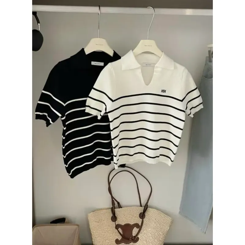 Áo len polo cổ V thêu LO.E.WE HÀNG QC 977527