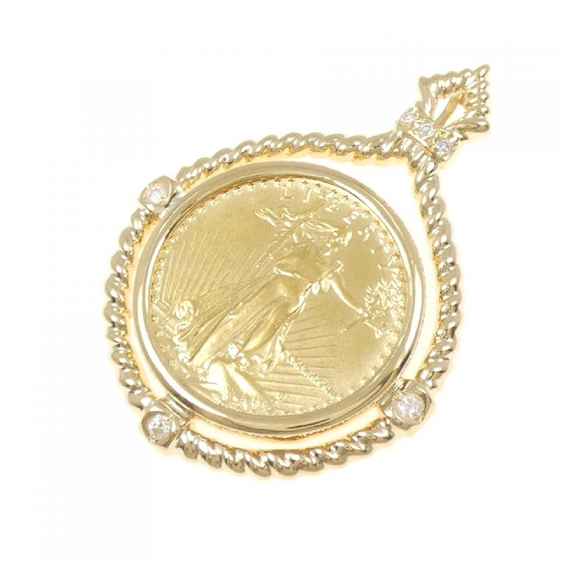 K18YG(枠) Nhẫn kim cương đồng xu 0.13CT - Hàng hiệu Chính hãng 864222