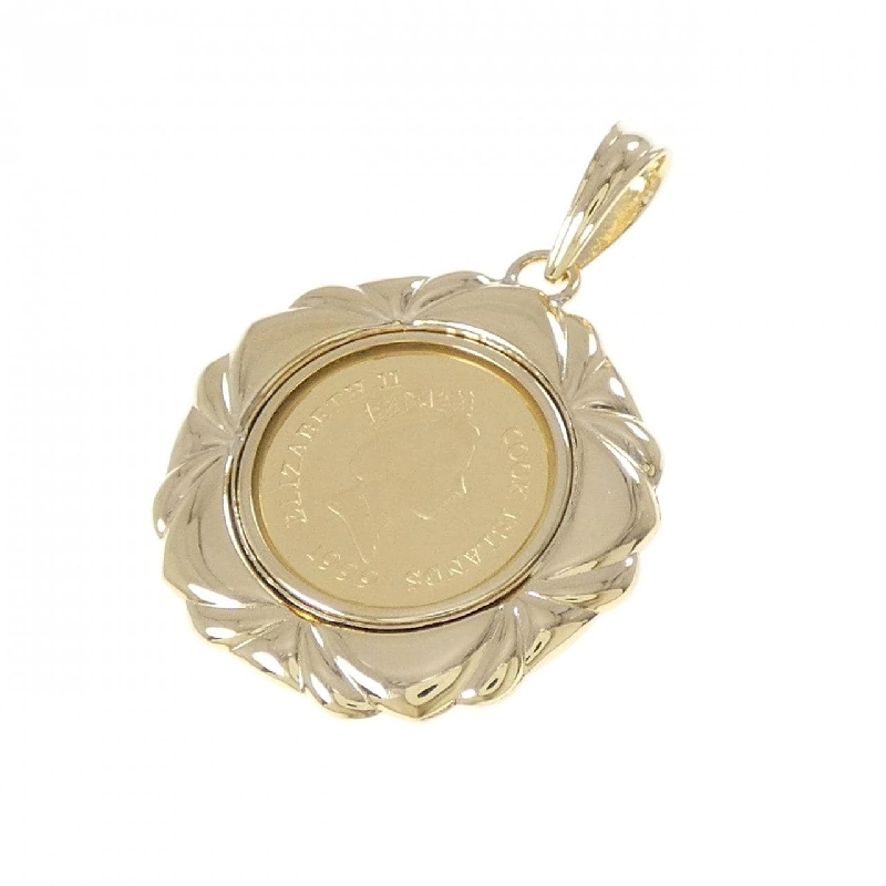 K18YG(枠) Đồng xu mặt dây chuyền - Hàng hiệu Authentic 869814