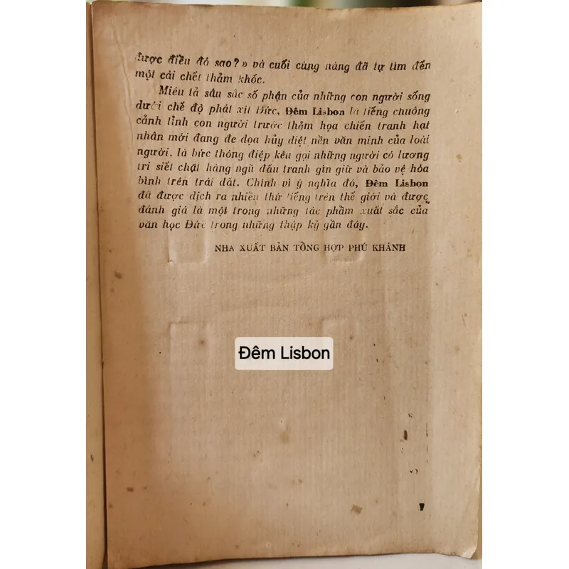 ĐÊM LISBON, tiểu thuyết của nhà văn nổi tiếng Erich Maria Remarque 705070