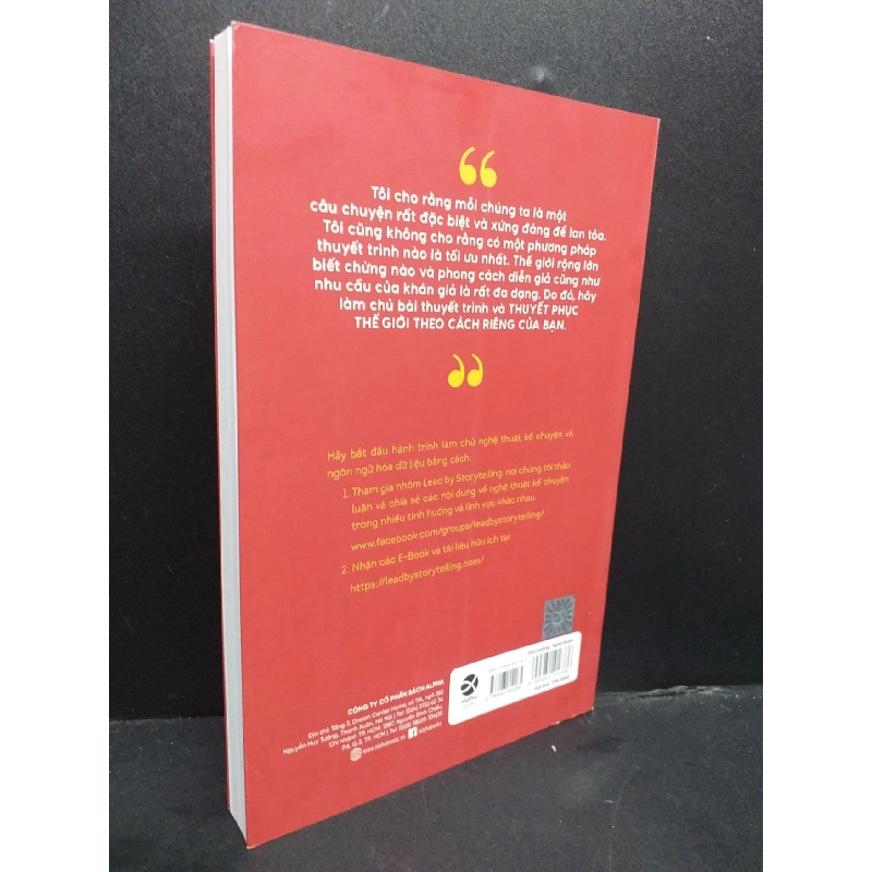 Storytelling nghệ thuật thuyết trình bằng câu chuyện mới 90% sách màu 2022 HCM0107 Bùi Thị Ngọc Thu KỸ NĂNG 915986