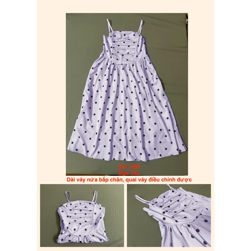 Váy tím chấm bi 522813