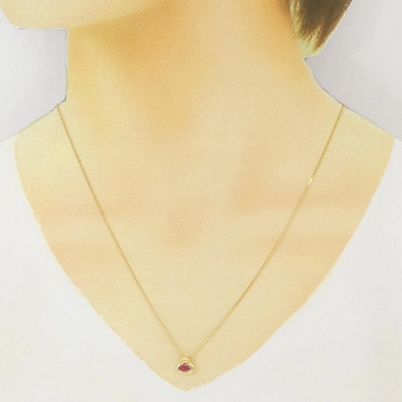 Dây chuyền ruby K18YG 0.26CT - Hàng hiệu chính hãng 860657