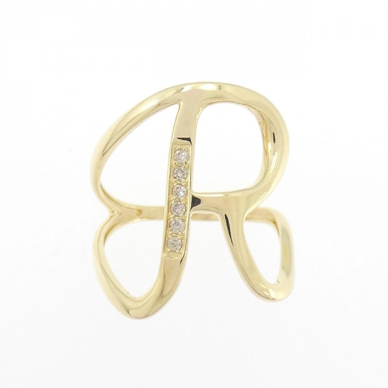 Nhẫn kim cương chữ cái R K18YG 0.05CT 669053