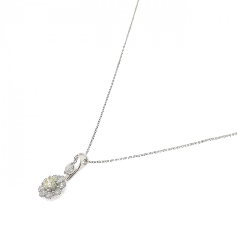 K18WG Hoa Đá Kim Cương Dây Chuyền 0.257CT - Hàng hiệu Chính hãng 860434