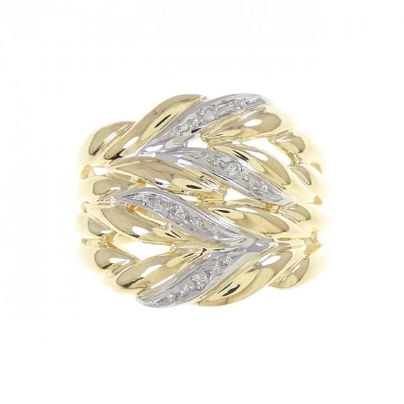 Nhẫn kim cương K18YG/PT900 0.021CT 667379