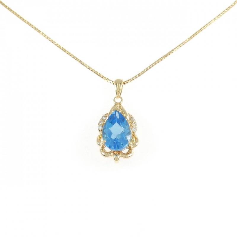 K18YG Blue Topaz Necklace - Hàng hiệu Authentic 860350