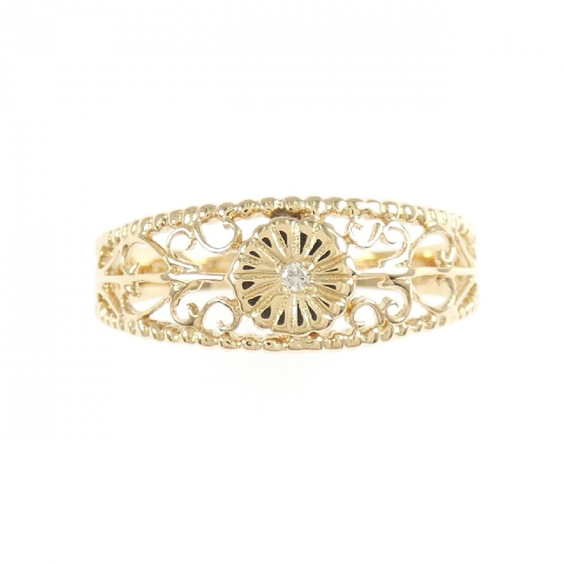 Nhẫn kim cương K18YG hoa 666354