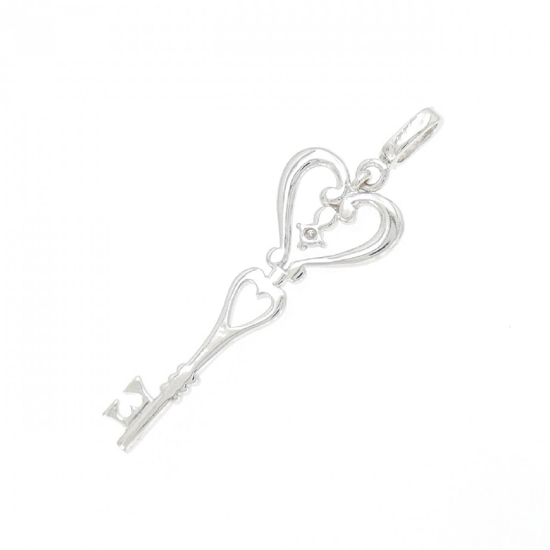 K18WG Mặt dây chuyền hình trái tim × chìa khóa kim cương 0.06CT - Hàng hiệu Chính hãng 863980