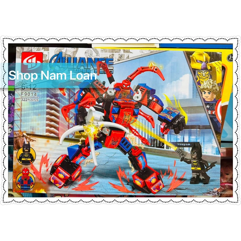 Đồ chơi lắp ráp F9014 Alliance Super Hero Spider man và Batman 270825