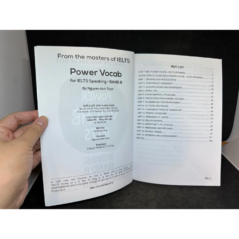 Power Vocab Ielts - Speaking, Band 8, Nguyễn Anh Toàn, Mới 90%, 2019 SBM0307 916389