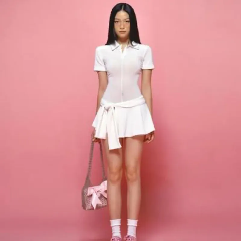 SET BODYSUIT THUN LƯỚI SLIMFIT WHITE TIRAMISU SIZE L 791344