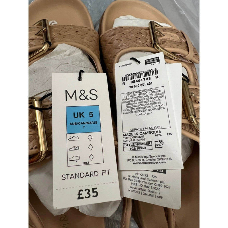 Giày cói M&S màu be size 38 cao 3cm chính hãng  277385