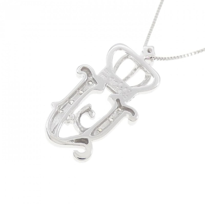 K18WG Chữ cái Y × Vương miện Sapphire Dây chuyền 0.02CT - Hàng hiệu Chính hãng 859811