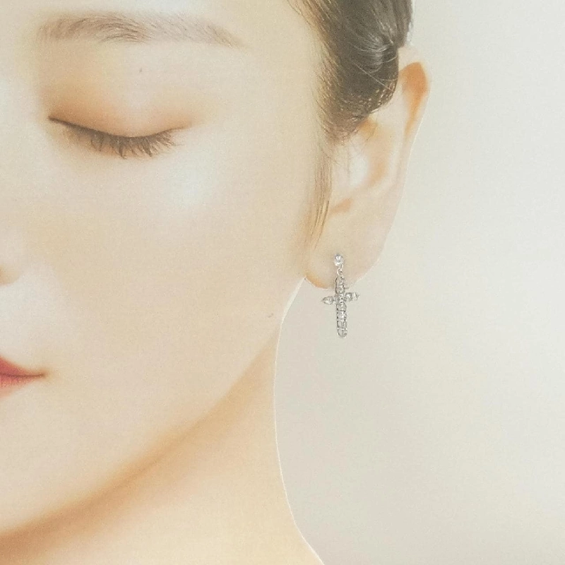 K18WG Bông tai kim cương chéo 1.00CT - Hàng hiệu Chính hãng 869426