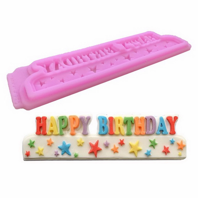 Khuôn silicon làm rau câu, socola chúc mừng sinh nhật Happy Birthday - Mã số 1192 338641