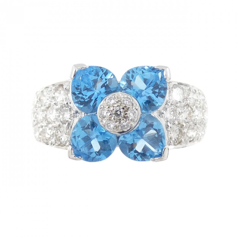 Nhẫn Blue Topaz Hoa K18WG 1.65CT - Hàng hiệu Chính hãng 849270