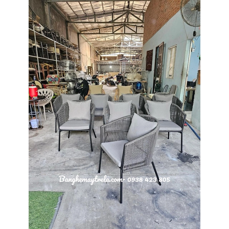 Ghế ngoài trời đan dây dù 498956