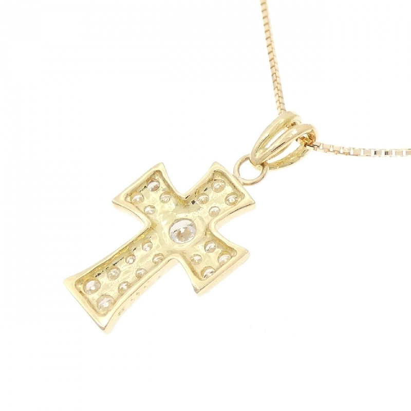 K18YG Đeo chéo Kim cương Dây chuyền 0.40CT - Hàng hiệu Chính hãng 860754