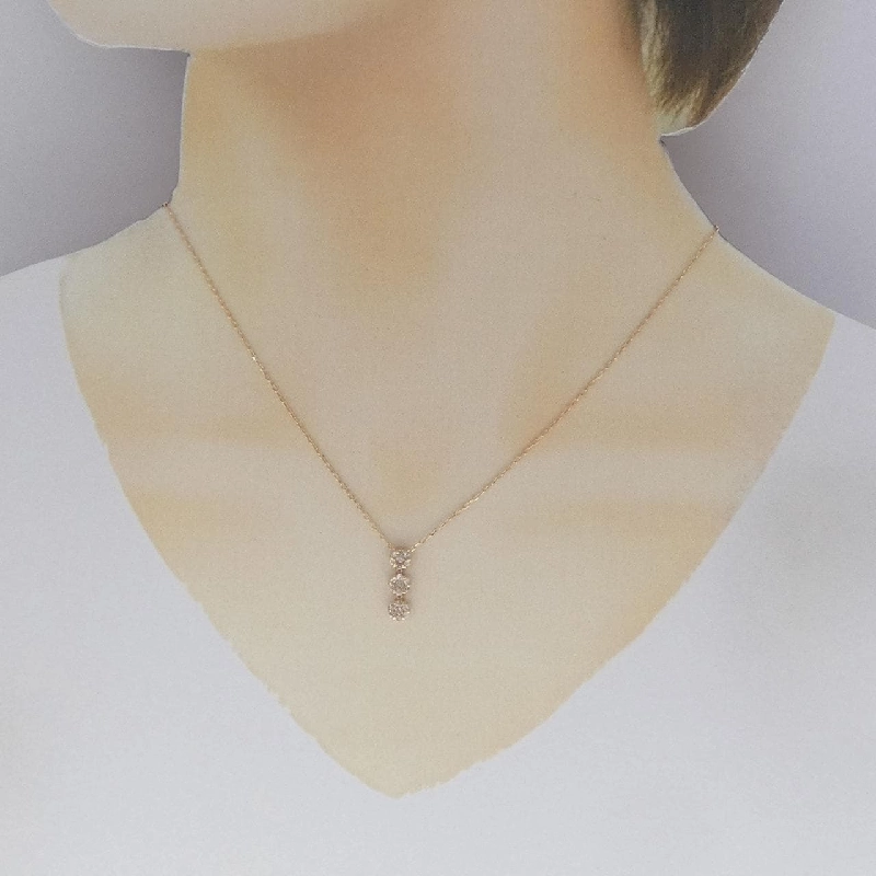 K14PG/K18PG Hoa Đá Kim Cương Dây Chuyền 0.30CT - Hàng hiệu Chính hãng 858029