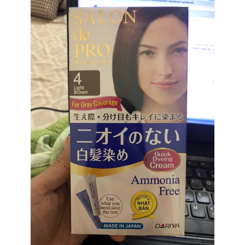 (Mới- Sale) Thuốc nhuộm tóc phủ bạc Salon de Pro- Dành cho nữ - Số 4 nâu sáng 147548