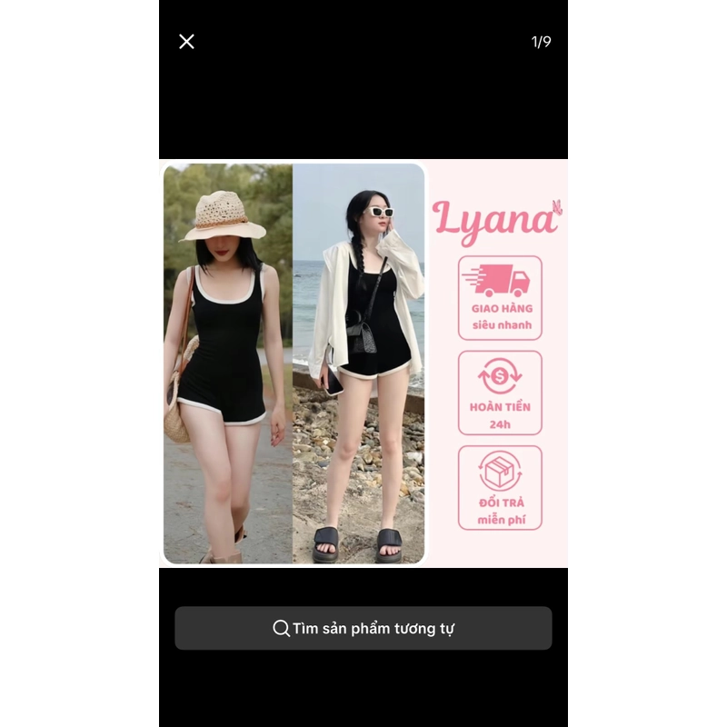 Bộ jumpsuit đi biển mùa hè có mút ngực  509002