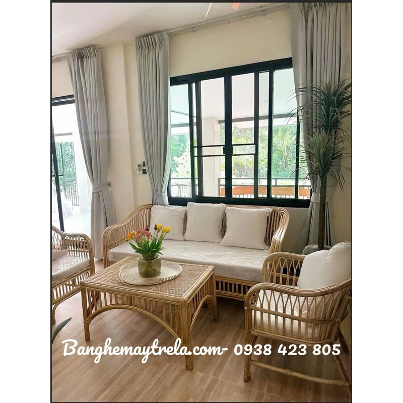 Sofa mây tự nhiên hiện đại phòng khách 495305