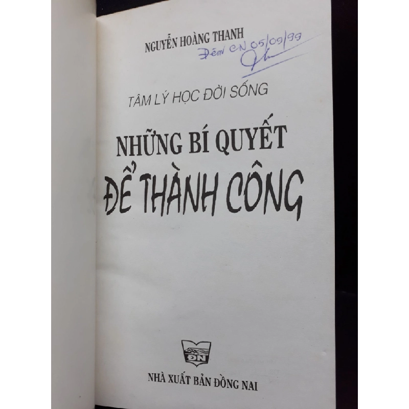 Những bí quyết để thành công mới 70% ố có viết trang đầu 1998 HCM2809 Nguyễn Hoàng Thanh KỸ NĂNG 290990