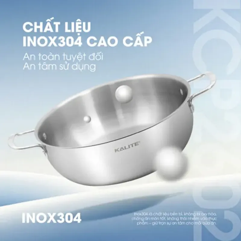 Nồi inox liền khối cao cấp đa năng KALITE KCP2602 – Size 26cm, hiệu suất bắt từ 98% 572311