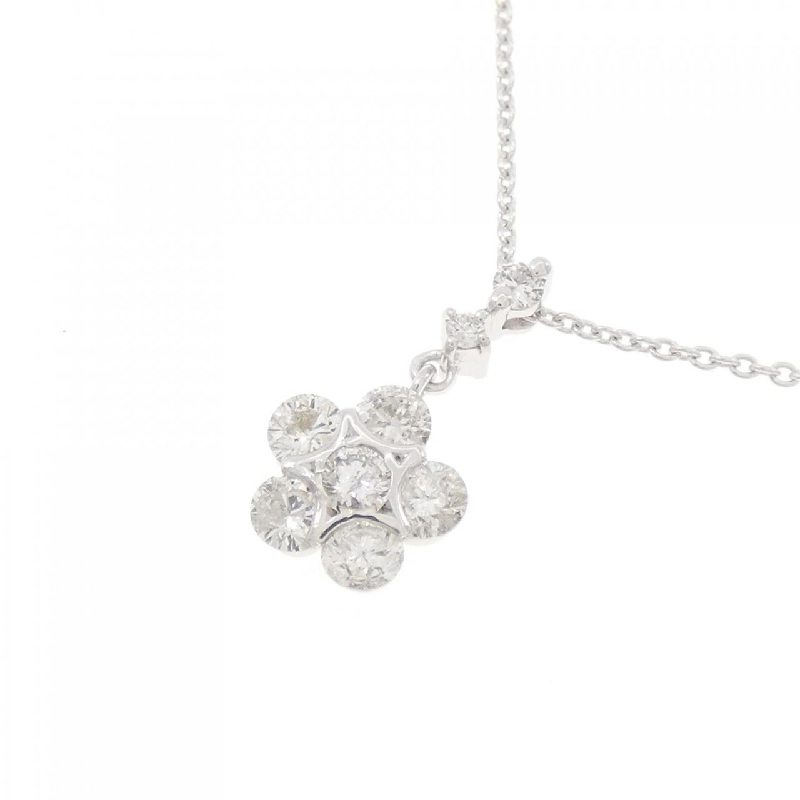 K18WG Hoa Kim Cương Dây Chuyền 0.55CT - Hàng hiệu Chính hãng 860674