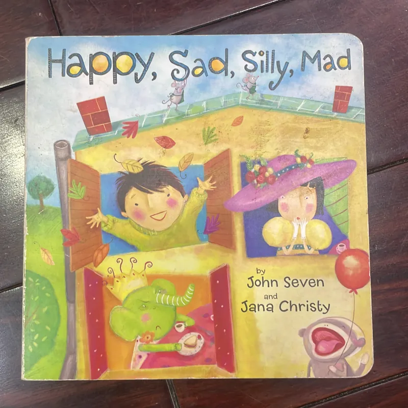 NGOẠI VĂN SÁCH TIẾNG ANH TRẺ EM : Happy , Sad , Silly , Mad - board book  1028027
