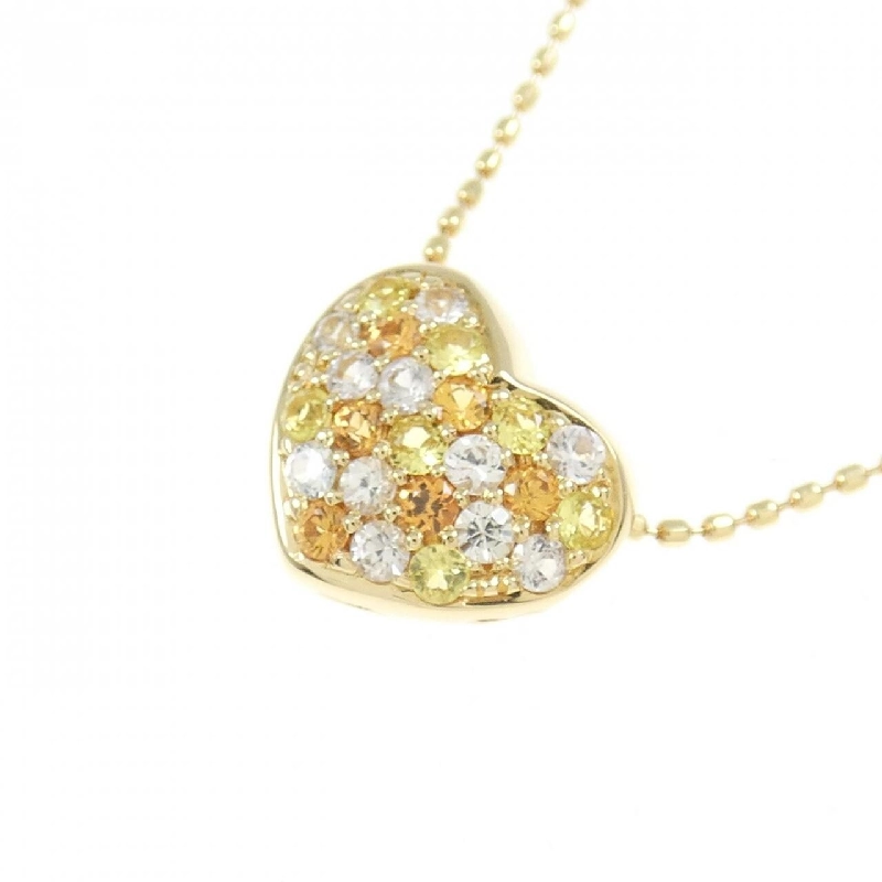 K18YG Dây chuyền hình trái tim Sapphire 0.40CT - Hàng hiệu Chính hãng 858145