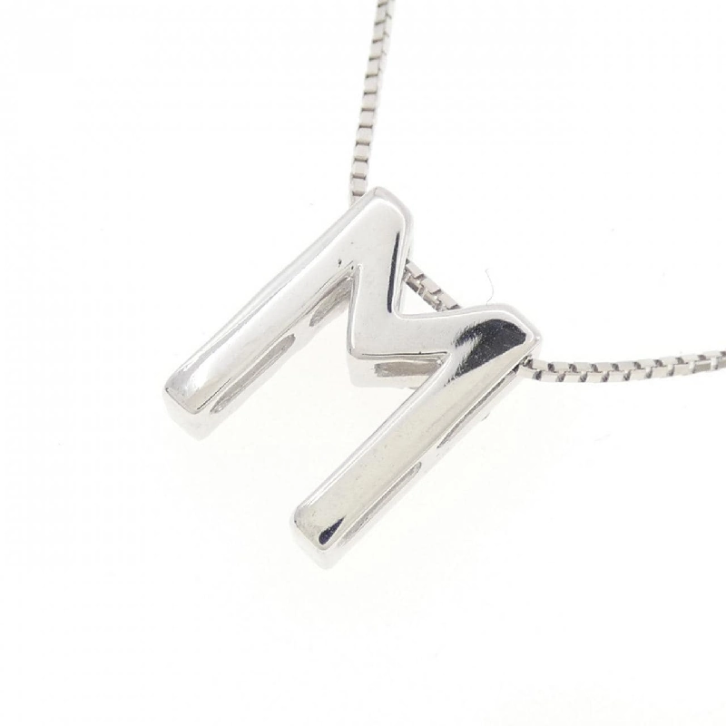 K18WG Chữ cái M Dây chuyền kim cương 0.34CT - Hàng hiệu Chính hãng 859422