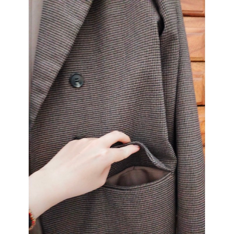Áo khoác blazer nữ, caro nhí 9413