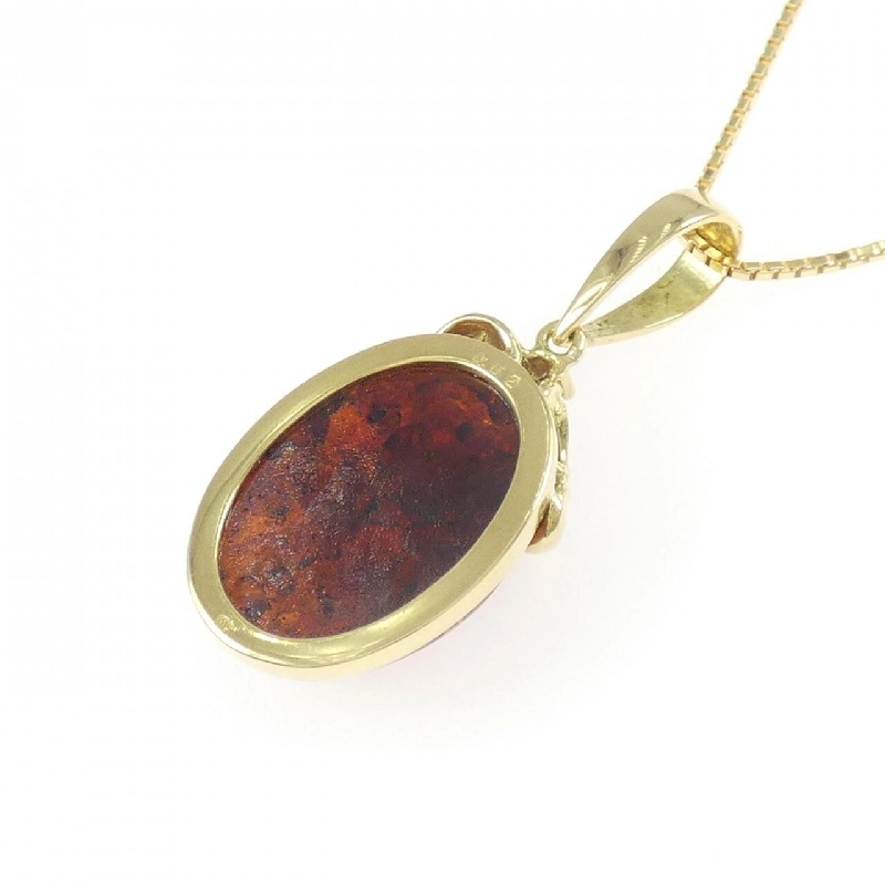 K18YG Hổ phách Dây chuyền - Hàng hiệu Authentic 862163