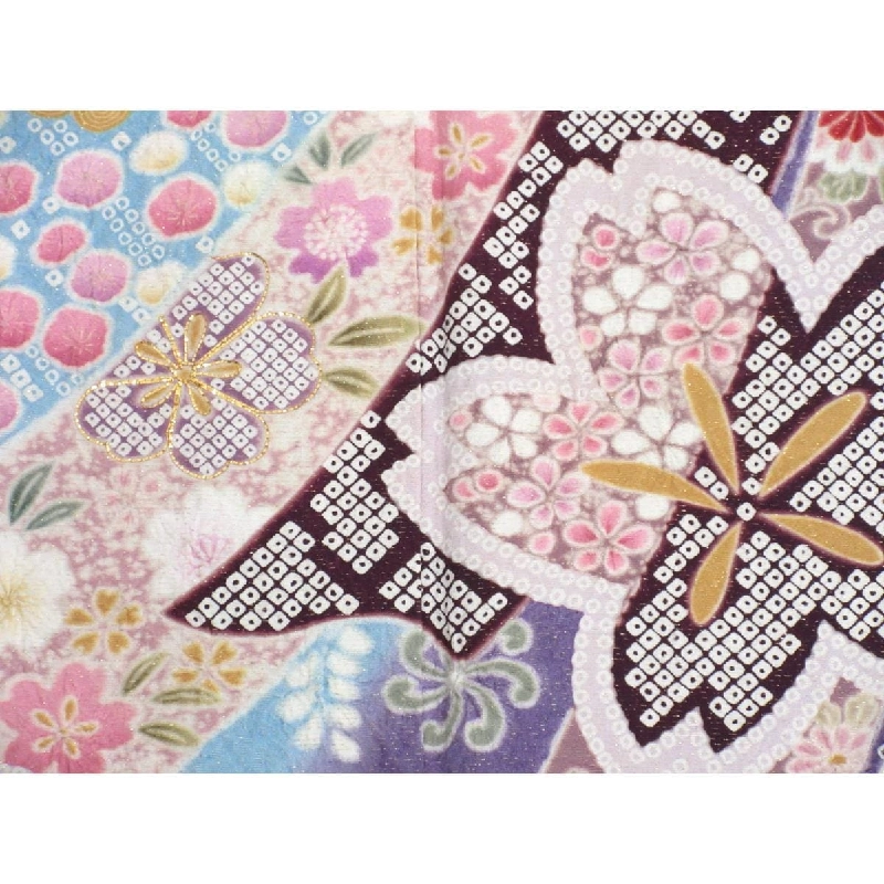 Kimono Furisode nhuộm Bokaashi với thêu Yuzen - Hàng hiệu Authentic 877565