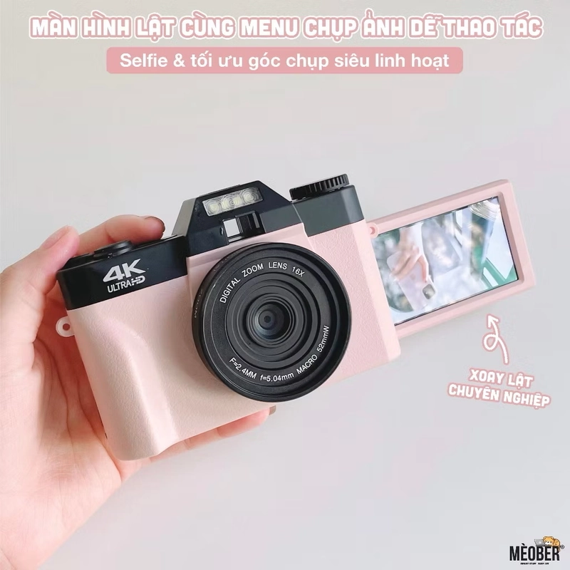 Máy Chụp Hình Retro 48MP Quay phim 4K UltraHD - giả lập màu phim, quay video slow-mo, 370880