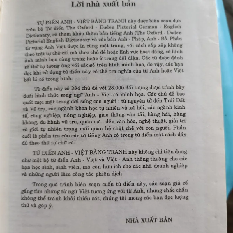 Từ điển Anh - Việt bằng tranh 1020476