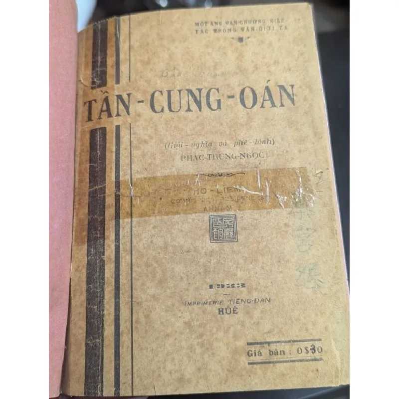 Tần cung oán - Phác Trung Ngọc giải nghĩa và phê bình xuất bản 1933 ( sách đóng bìa còn bìa gốc ) 561775