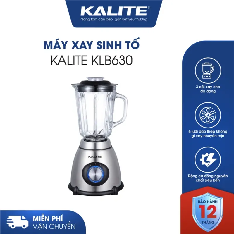 Máy xay sinh tố KALITE KLB630 3 cối màu bạc chĩnh hãng mới 100% 574459