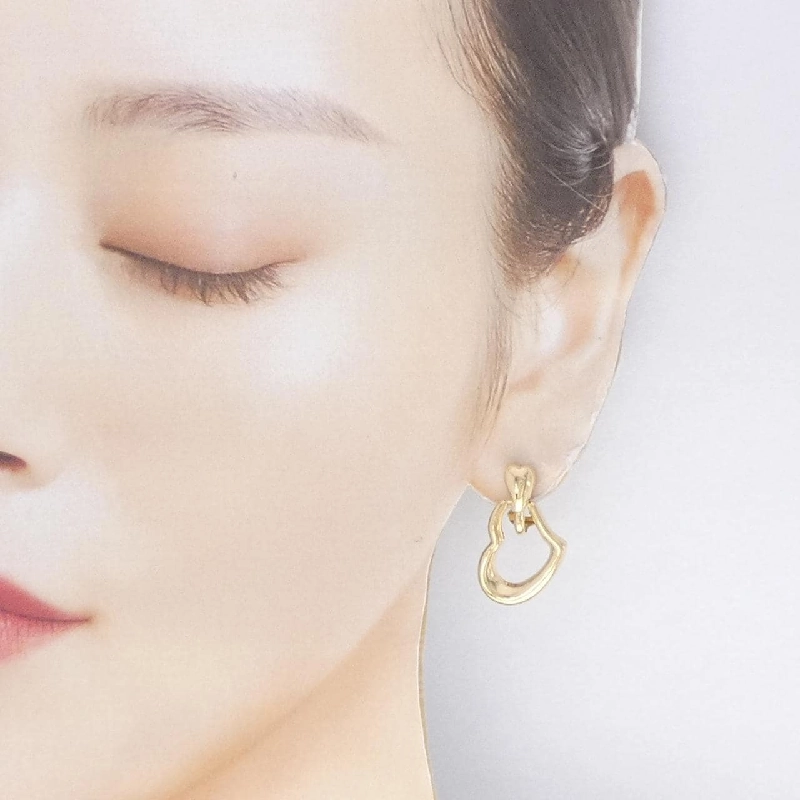 K18YG Bông tai hình trái tim - Hàng hiệu Chính hãng 865810