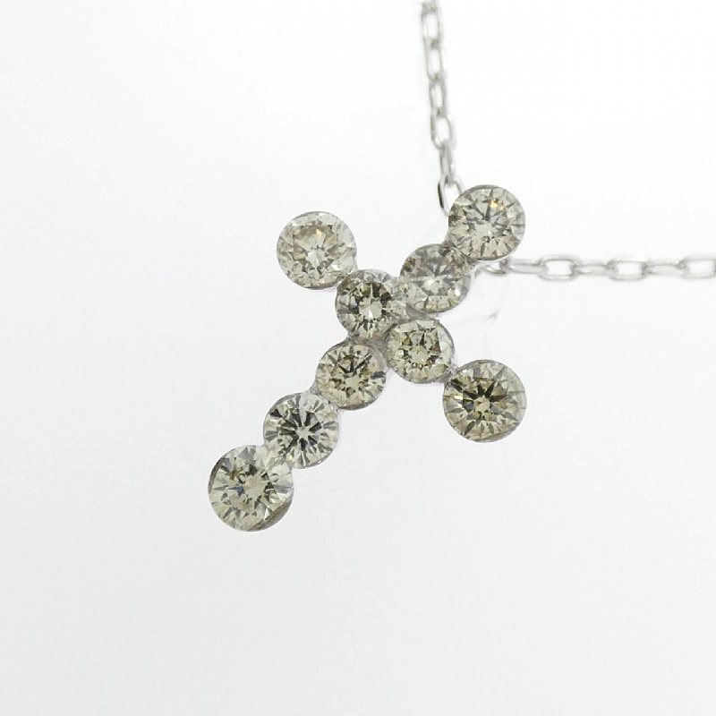 K18WG Dây chuyền kim cương chéo 0.40CT - Hàng hiệu Authentic 858326