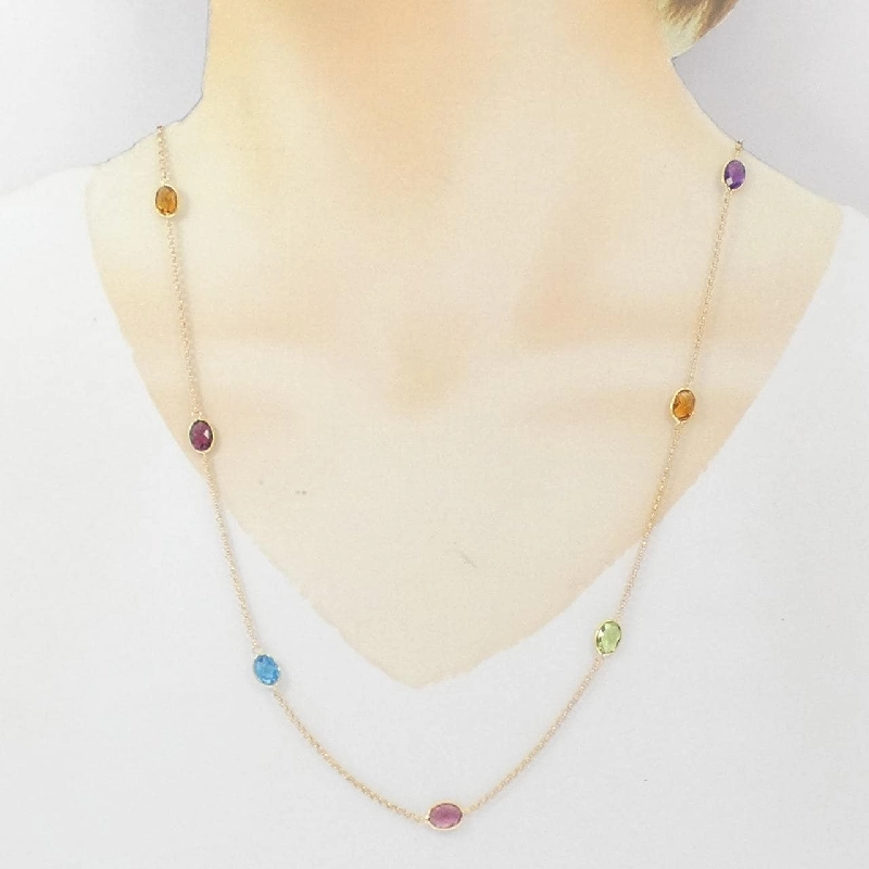 K18YG Đá màu Dây chuyền - Hàng hiệu Chính hãng 847374