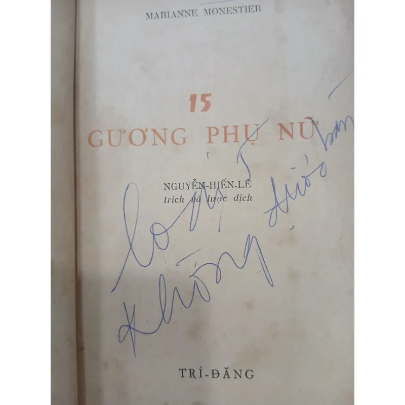 MƯỜI LĂM GƯƠNG PHỤ NỮ - NGUYỄN HIẾN LÊ lược dịch 737311